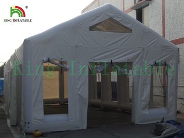 Tenda Acara Tiup Putih Komersial Tahan Lama PVC Terpal Atau Oxford Untuk Pameran Dagang