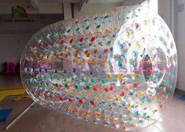 1.0mm Transparan PVC Inflatable Air Toy / Roller Dengan Multicolor Dots