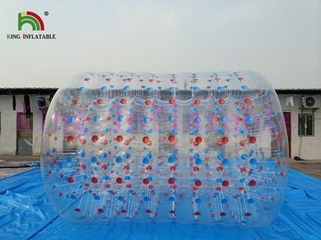 1.0mm Transparan PVC Inflatable Air Toy / Roller Dengan Multicolor Dots