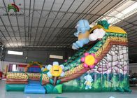 PVC Elephant Colorful Forest Tema Blow Up Board Dry Slide Untuk Backyard Fun