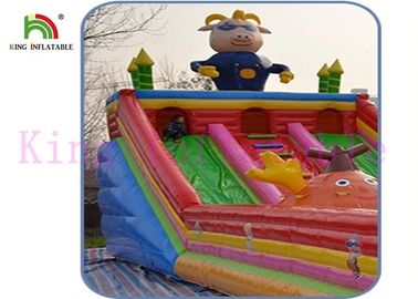 Meledakkan Gbond Dry Slide / Slide Inflatable Komersial Dengan Bouncer Play Paradise For Kids