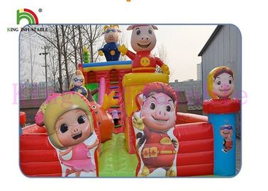Meledakkan Gbond Dry Slide / Slide Inflatable Komersial Dengan Bouncer Play Paradise For Kids