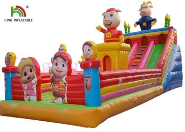 Meledakkan Gbond Dry Slide / Slide Inflatable Komersial Dengan Bouncer Play Paradise For Kids