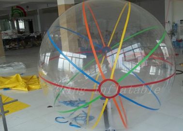 Disesuaikan Retail Stripe colorful Inflatable Berjalan Di Atas Air Balls Plato 1.0mm PVC