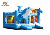 Ocean World Inflatable Jumping Castle Dengan Slide Fire Retardant