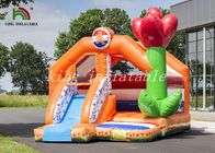 Oranye Inflatable Bouncee House Combo Slide Bright Tulip PVC Backyard Playground