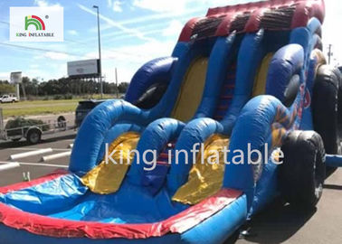 Mobil Gaya Inflatable Bounce Dry Slide Untuk Taman Bermain