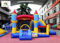 Outdoor Inflatable Bounce Castle Dengan Slide PVC Terpal Aktivitas Sekolah
