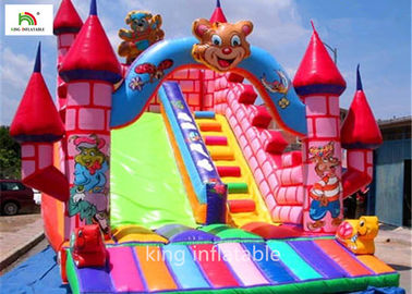 5m Kartun Inflatable Bouncy Castle Dengan Silk Printing Fire - Retardant