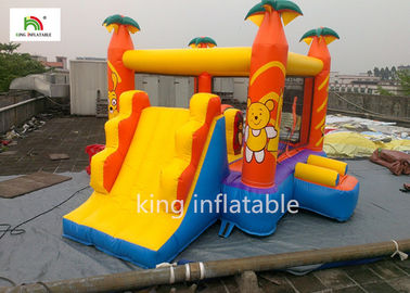 Kartun Kuning Inflatable Jumping House Dengan Climb Slide Outdoor Entertainment
