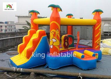Kartun Kuning Inflatable Jumping House Dengan Climb Slide Outdoor Entertainment