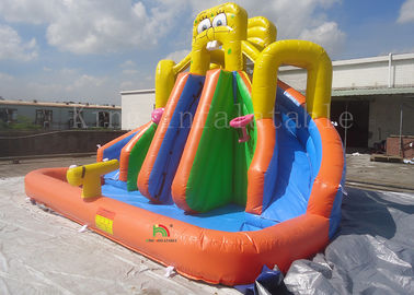 Slide Kolam Tiup Kuning Untuk Inground Pools 8 * 6 * 6m CE EN14960 SGS EN71