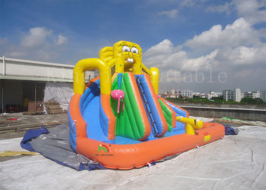 Slide Kolam Tiup Kuning Untuk Inground Pools 8 * 6 * 6m CE EN14960 SGS EN71