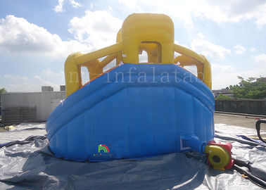 Slide Kolam Tiup Kuning Untuk Inground Pools 8 * 6 * 6m CE EN14960 SGS EN71