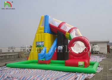 Melindungi Slide Air Kolam Renang Tiup Warna Merah Bersih Untuk Halaman Belakang EN14960 EN71