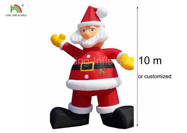 210D Nylon 10 m H Inflatable Santa Claus Advertising Dekorasi Natal