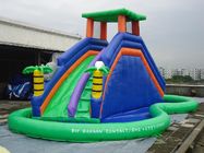 Orange dan biru 0.55mm PVC terpal Inflatable Air Slide / Slide halaman belakang desain Baru