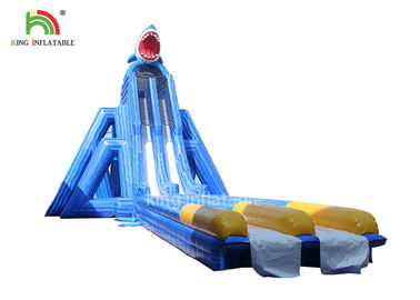 Anti - Robek Pantai Raksasa Tiup Air Slide Biru Double Lanes Untuk Dewasa