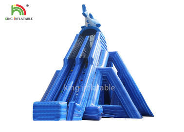 Anti - Robek Pantai Raksasa Tiup Air Slide Biru Double Lanes Untuk Dewasa