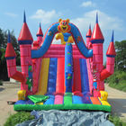 Menyesuaikan Tiup Melompat Castle Dengan Slide Anak Inflatable Bouncer PVC Tarpaulin