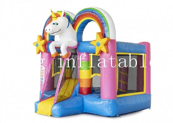 EN71 Rumah Bouncing Combo Tiup Unicorn Ajaib Dengan Geser