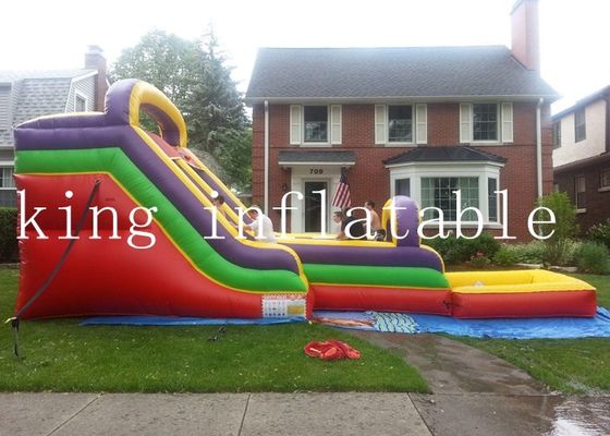 Quadruple Stitching Rainbow Theme PVC Water Slide Untuk Anak-Anak