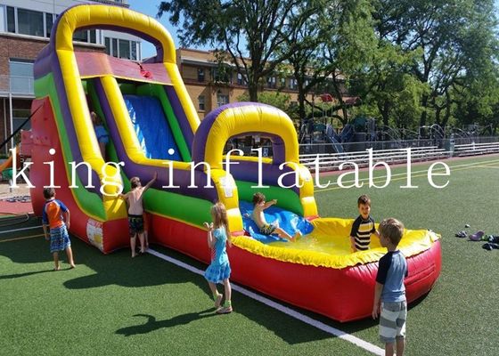 Quadruple Stitching Rainbow Theme PVC Water Slide Untuk Anak-Anak