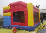0.55mm PVC terpal Castle Inflatable Mickey Bounce House Dengan Slide Dan Hambatan