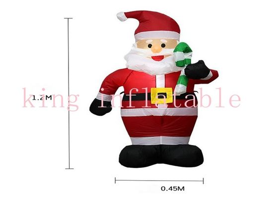 210D Nylon Disesuaikan Raksasa Tiup Luar Ruangan Santa Claus Untuk Halaman