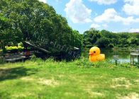 Outdoor Inflatable Yellow Duck 4m Water Toys Untuk Iklan Terpal PVC