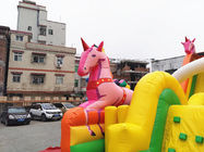Inflatable Unicorn Carriage Dry Slide Outdoor dengan blower udara