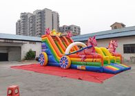 Inflatable Unicorn Carriage Dry Slide Outdoor dengan blower udara