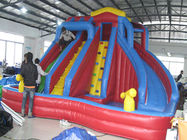 Outdoor Kids Inflatable Water Park Dengan Slide / Inflatable Water Slide PVC Tarpaulin
