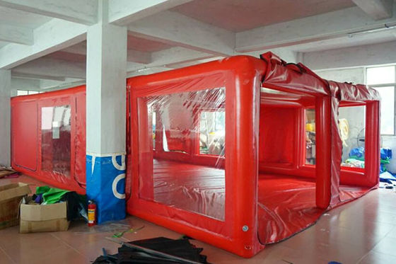 Struktur Tabung Penutup Mobil Showcase Tiup Terpal Merah
