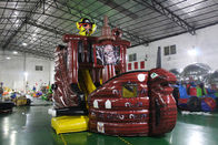 Anti - UV Kids Backyard Inflatable Pirate Ship Dengan Bouncy Slide Castle