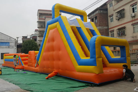 12m * 3,5m Custom Blow Up Running Rintangan Kursus Untuk Acara Luar Ruangan