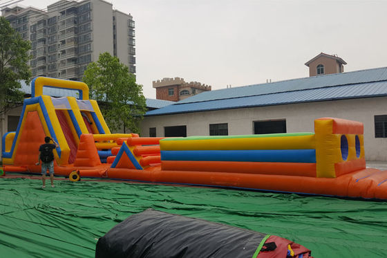 12m * 3,5m Custom Blow Up Running Rintangan Kursus Untuk Acara Luar Ruangan