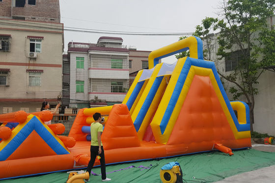 12m * 3,5m Custom Blow Up Running Rintangan Kursus Untuk Acara Luar Ruangan