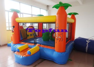 Kartun Rumah Bouncing Komersial Bertema Dengan Net Door dan Slide