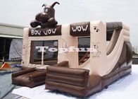 0.55mm PVC terpal Inflatable Chocolate Jumping Bouncer Castle Dengan Slide