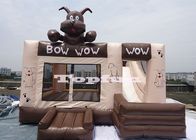 0.55mm PVC terpal Inflatable Chocolate Jumping Bouncer Castle Dengan Slide