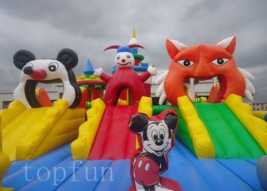 PVC Tarpaulin Mickey Mouse Inflatable Amusement Park Untuk Penggunaan Komersial