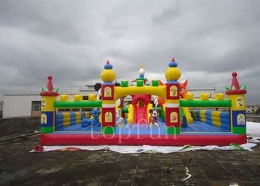 PVC Tarpaulin Mickey Mouse Inflatable Amusement Park Untuk Penggunaan Komersial