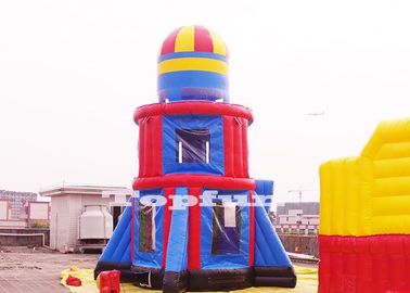 Sesuaikan 10 m Tinggi Roket Tiup Melompat Castle Bouncer Tower Bermain Di Luar