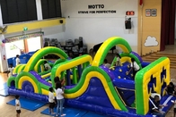 Blue 8m Inflatable Obstacle Course Jumping Castle Untuk balita