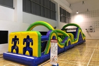 Blue 8m Inflatable Obstacle Course Jumping Castle Untuk balita