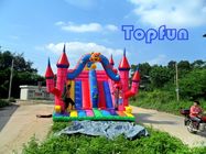 PVC Tarpaulin Lucu Inflatable Jumping Castle Untuk Anak-Anak Dengan Karya Seni Berwarna-warni
