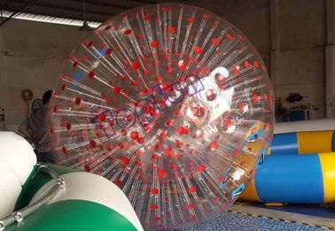 Plato PVC Red Dot Tubuh Zorb Bola Dengan Pegangan Yang Aman Untuk Pesta Pribadi