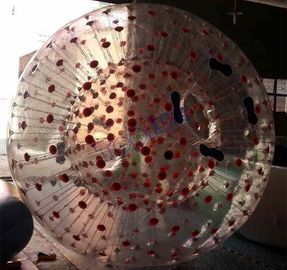 Plato PVC Red Dot Tubuh Zorb Bola Dengan Pegangan Yang Aman Untuk Pesta Pribadi