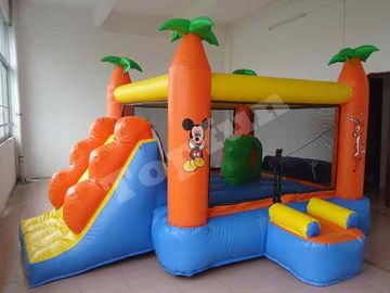 Kerajaan Hewan Tropis Komersial Rumah Bouncing Tiup PVC Dilapisi Kain Nylon 210D